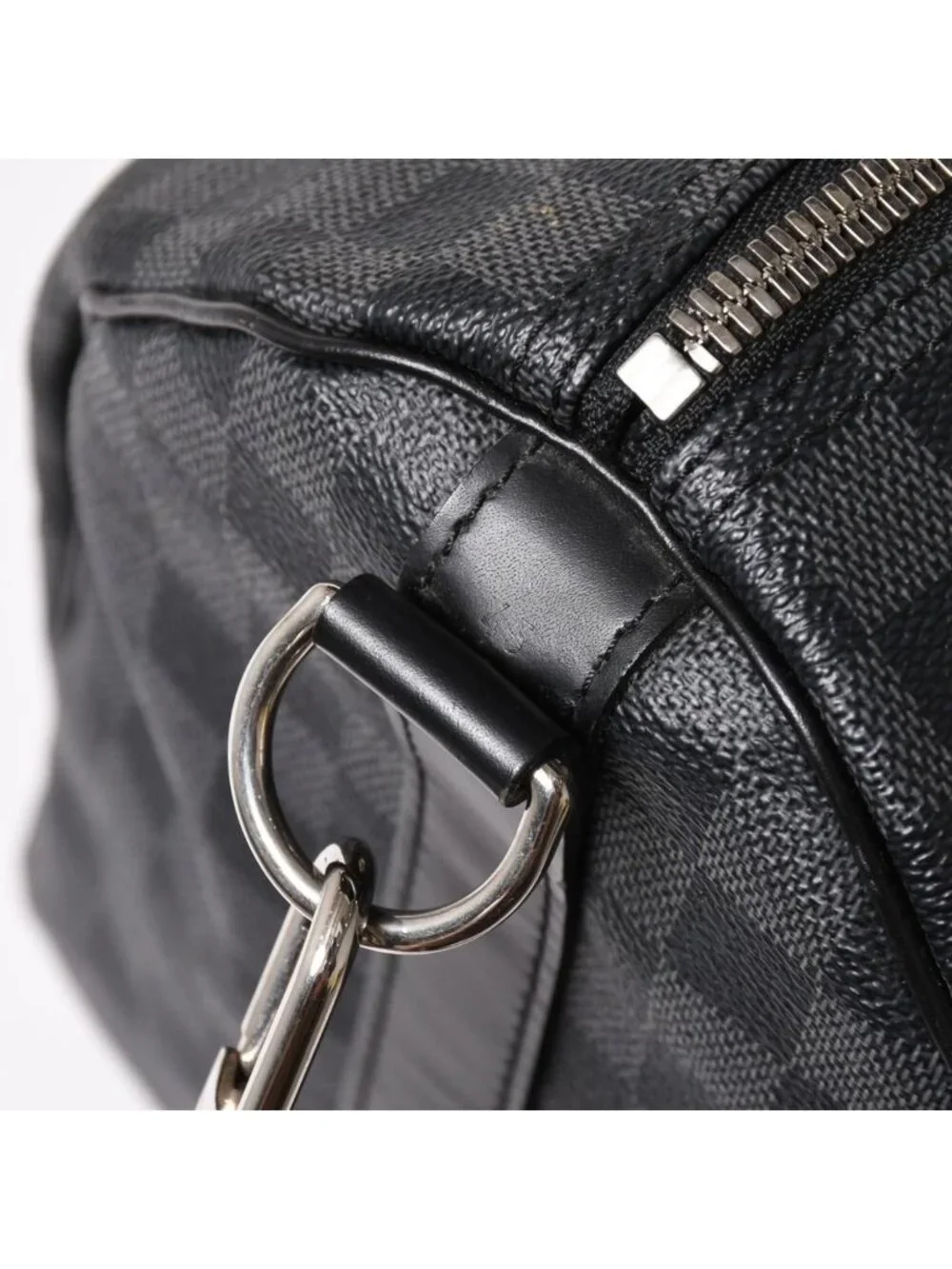 Louis Vuitton Boston Keepall Bandouliere 45 Damier Graphite Black Silver